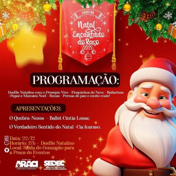 Prefeitura de Araci celebra o Natal no centro da cidade 