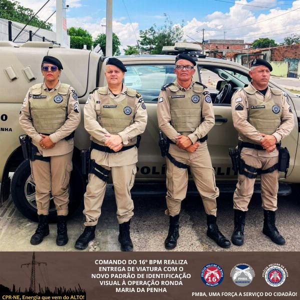 *Comando do 16º BPM realiza entrega de viatura com o novo padrão de identificação visual à Operação Ronda Maria