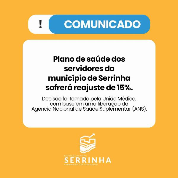 Plano de Saúde será reajustado 15%