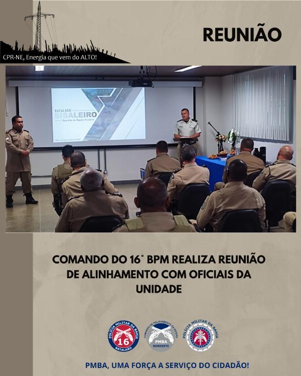 *Comando do 16° BPM realiza reunião de alinhamento com oficiais da Unidade*