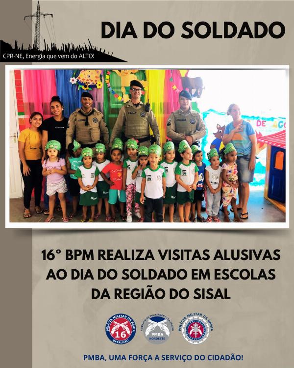 *16º BPM realiza visitas alusivas ao Dia do Soldado em escolas da região do sisal*