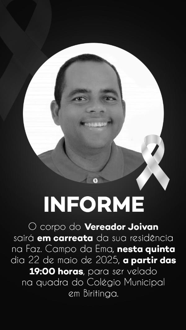 Presidente da Câmara de Vereadores de Biritinga morre aos 47 anos, em Hospital de Feira de Santana